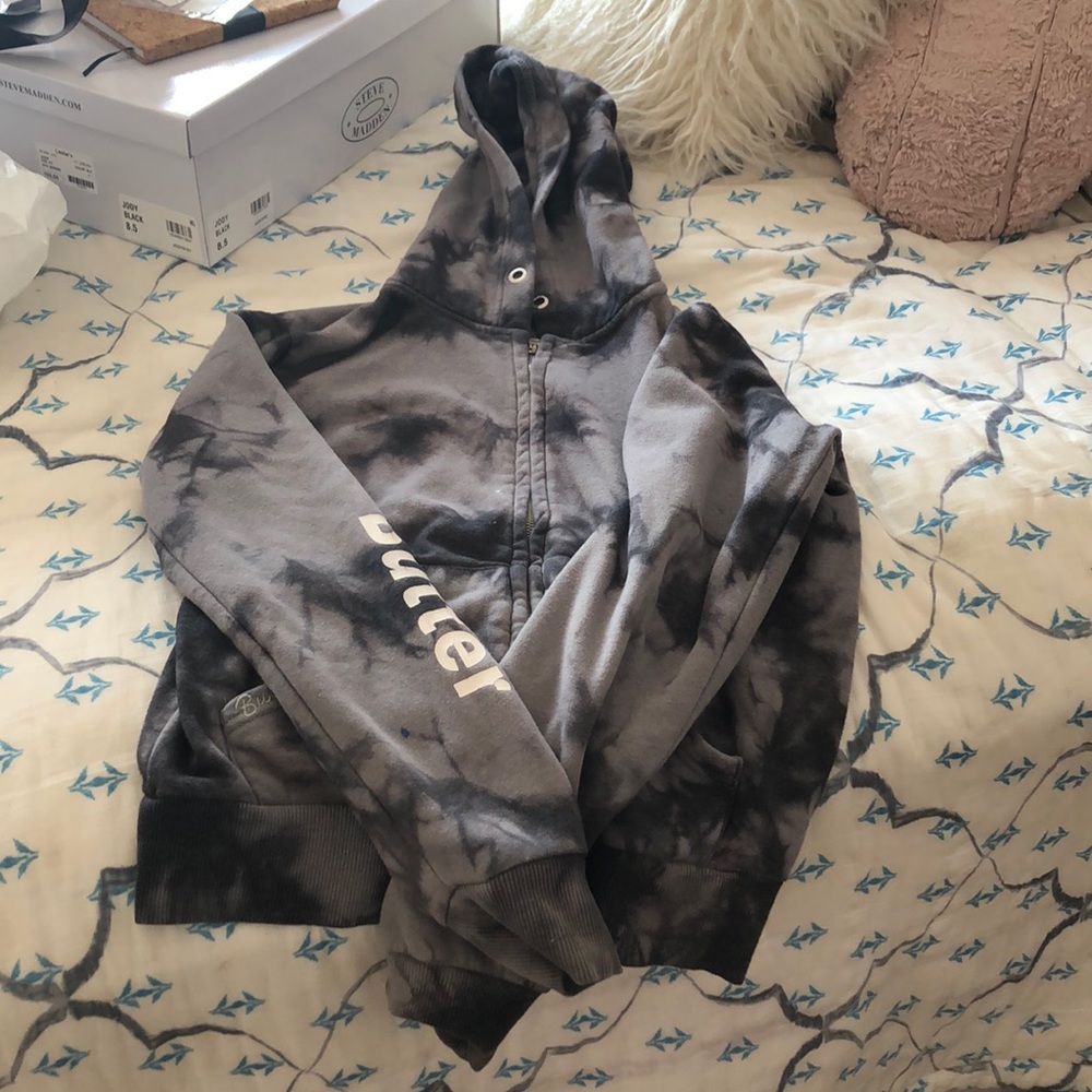Kids large butter sweatshirt with teddy bear